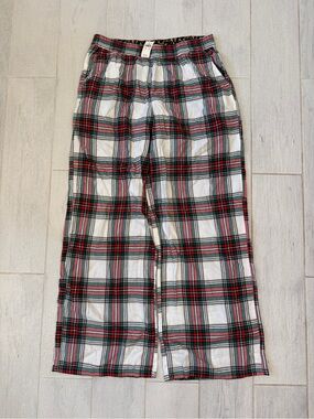 aerie Plaid Lounge Pants - White, Red & Green